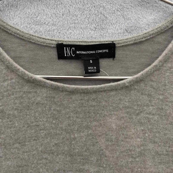 INC Women's 3/4 Sleeve Ruched Midi Dress Sz Small Heather Grey 2pc NWT Flaw 0103 - Picture 13 of 13